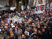 تشییع و خاکسپاری پیکر دو شهید جنگ در بجنورد