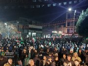 لحظه اعلام رهبری آیت‌الله سیدمجتبی خامنه‌ای در مراسم شب قدر کرمان