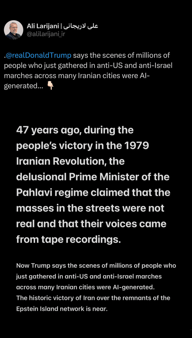 لاریجانی خطاب به ترامپ: انکار قدرت ملت ایران، ویژگی مشترک متوهمان تاریخ است