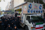تشییع شهید حسین شادکامی و خانواده در محله تهران‌نو