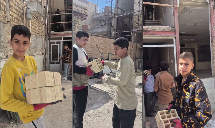 بازسازی خانه‌های جنگ‌زده با عشق و اراده جهادگران نوجوان مسجدی