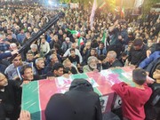 قرار عاشقانه جیرفتی‌ها با پیکر شهید قاسمی در شب های اقتدار و دفاع از ایران جان