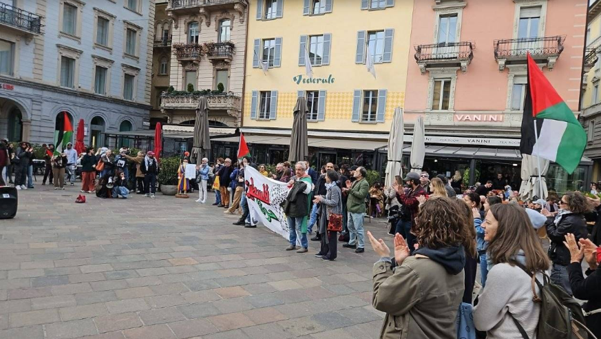 بس است جنگ و ویرانی؛ تجمع مردم لوگانوی سوئیس در محکومیت جنایات امریکا و اسرائیل