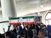 پیکر مطهر سرباز شهید محمدعلی شهدادنژاد مهمان نمازگزاران جمعه جیرفت