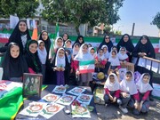 ادای احترام دانش آموزان میاندورودی به شهدای دانش آموز میناب