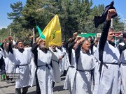 عزاداری اربعین قائد شهید در طریق‌الشهداء کرمان