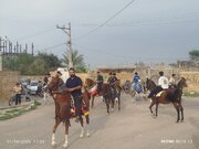 رژه اسب سواران کانون فرهنگی هنری انصارالله روستای سرخه