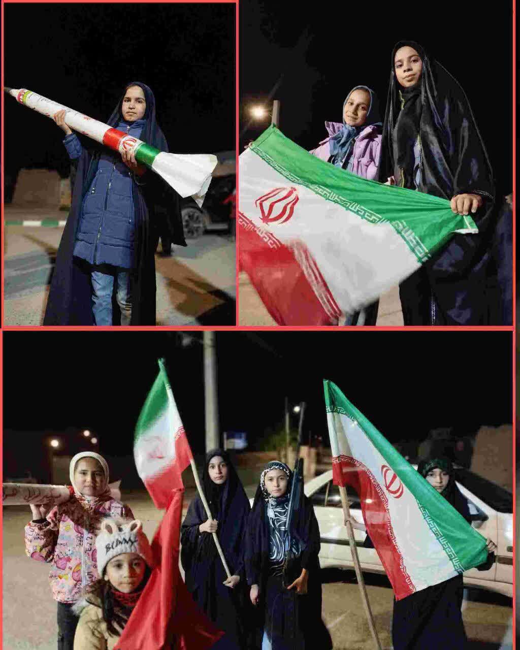 حضور حماسی دختران روستای راوه در تجمعات شبانه نشان از ولایتمداری است