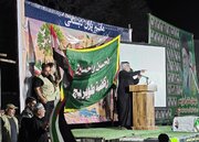 حضور کاروان موکب‌داران طواریج عراق در گلزار شهدای دبستان شجره طیبه میناب