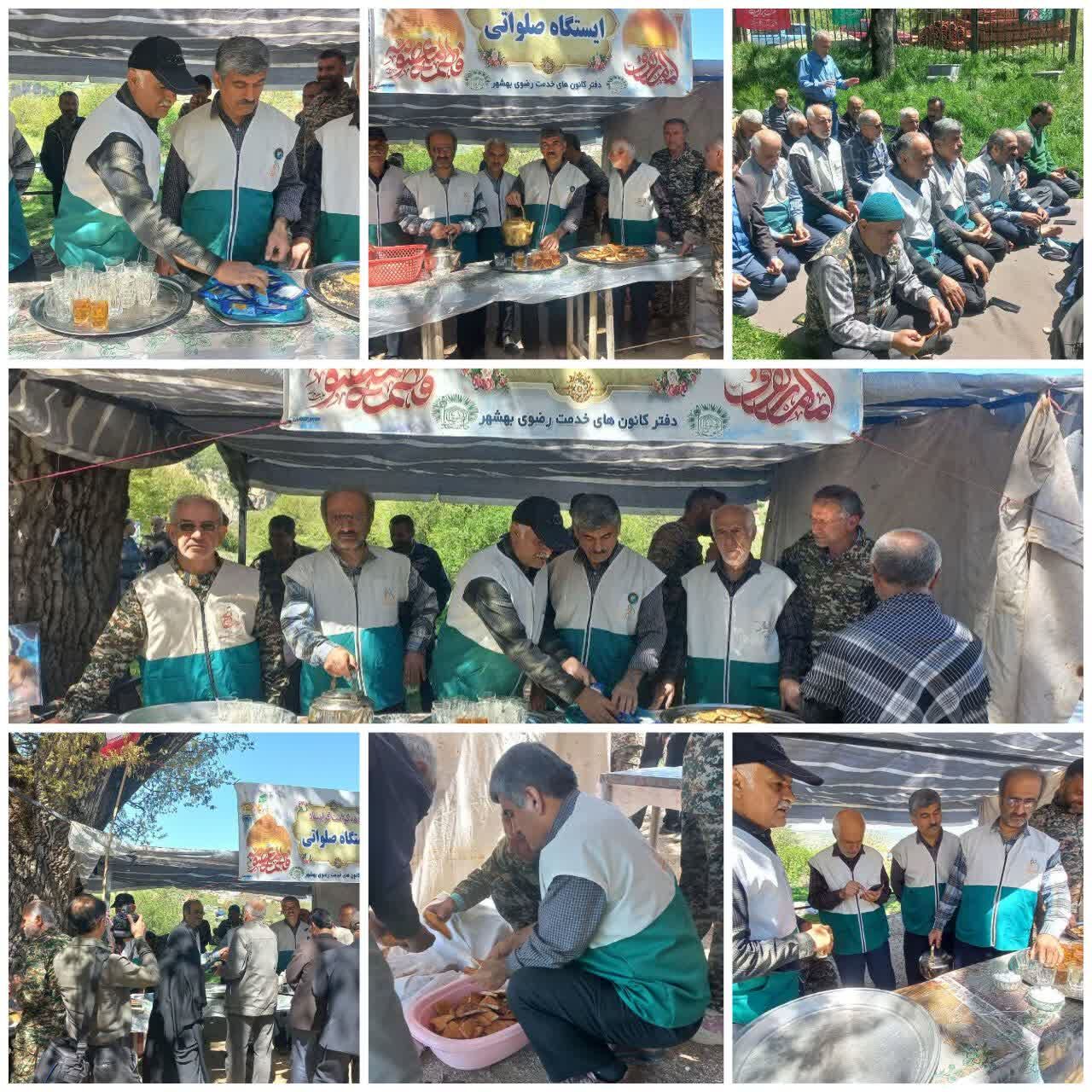 ایستگاه صلواتی «حریم آستان» در امام‌زاده عبدالله روستای الارز بهشهر برپا شد