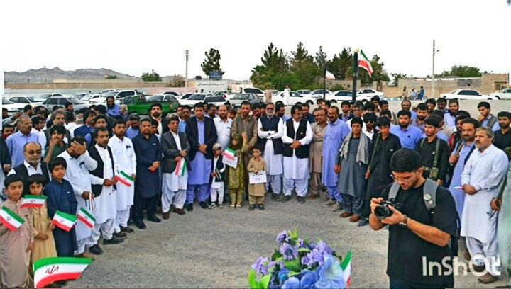 تجمع بچه مسجدی های اهل سنت میرجاوه در پی نقض آتش بس از سوی رژیم صهیونیستی