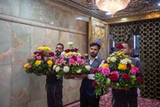 گل آرایی آستان مقدس امام حسین(ع) به مناسبت میلاد امام رضا(ع)