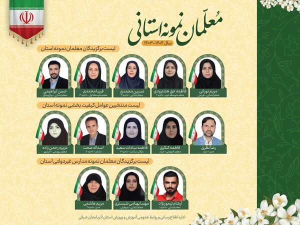 اسامی معلمان نمونه آذربایجان شرقی اعلام شد