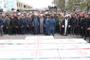 تشییع پیکر مطهر ۱۴ شهید گردان تخریب سپاه انصارالمهدی (عج) استان زنجان برگزار شد