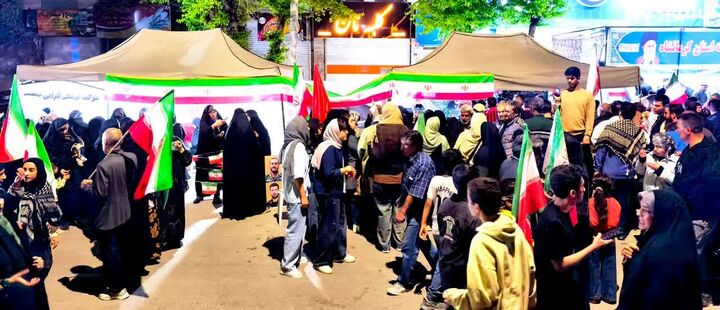 برپایی ایستگاه صلواتی مسجد نورالحسین(ع) در تجمع «نحن المنتقمون» کرمانشاه