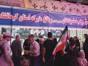 خدمت‌رسانی موکب امامزادگان اوقاف کرمانشاه در اجتماع مردمی «نحن‌المنتقمون»