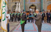 تحویل پرچم‌های متبرک عید غدیر از سوی آستان مقدس علوی به استان‌های عراق