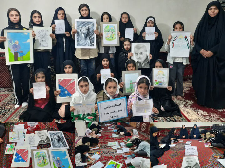 ایستگاه نقاشی با موضوع آزادسازی خرمشهر در کانون فرهنگی هنری صالحین برگزار شد