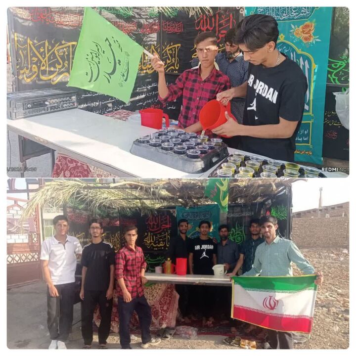 برپایی موکب‌ پذیرایی به همت جوانان کانون‌ مسجد امام موسی بن جعفر (ع) روستای گل آباد زابل