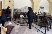 غبارروبی مسجد جامع گلشن گرگان در آستانه ماه محرم