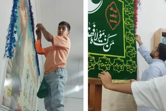 مسجد جامع آلوستان با همت نوجوانان برای عزای سیدالشهدا(ع) آماده شد