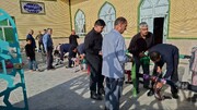 آغاز عزای حسینی با علم‌بندان در آیسک