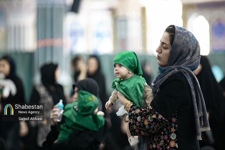 طنین ناله‌های مادرانه در سوگ کوچک‌ترین سرباز کربلا؛ شهرکرد غرق در نوای «یا علی‌اصغر (ع)» شد