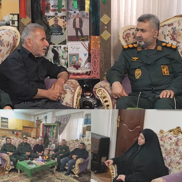فرمانده سپاه رشت میهمان خانواده شهید «علیرضا رفعیان»
