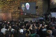 عزاداری حسینی در جوار مزار سیدحسن نصرالله در جنوب لبنان