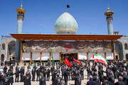 حرم شاهچراغ(ع) در سوگ پیامبر رحمت(ص) و دو سلاله پاکش + فیلم