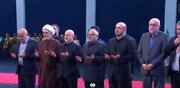 ادای احترام جمعی از اعضای جنبش اَمل لبنان به نمایندگی از پارلمان این کشور به پیکر قائد امت