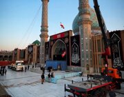 آماده سازی جایگاه ویژه اقامه نماز بر پیکر «آقای شهید ایران» در مسجد مقدس جمکران
