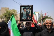 پیکر امام شهید با سیل جمعیت به شهرک اکباتان رسید