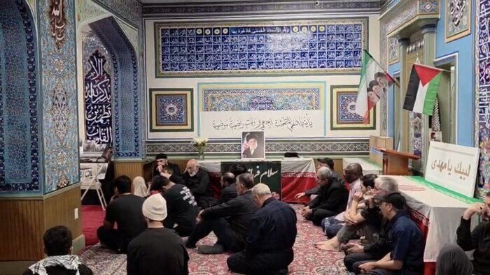 برگزاری آیین سوگواری آقای شهید ایران در مسجد مناسس آمریکا