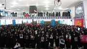 مراسم باشکوه وداع بانوان خرم‌آبادی با رهبر شهید در حسینیه ثارالله