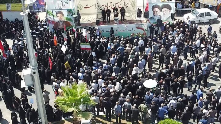 اجتماع باشکوه جاماندگان مراسم وداع آقای شهید ایران در رومشکان