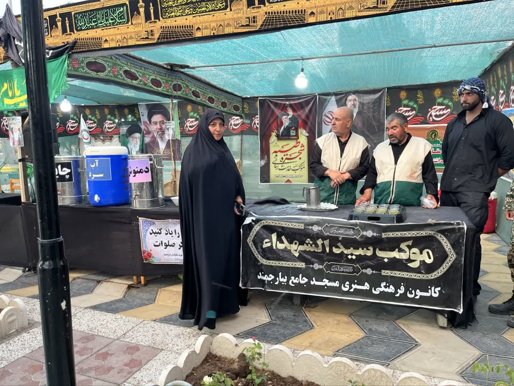 در مسیر عشق و عزاداری؛ موکب «سیدالشهدا» بیارجمند در خدمت عزاداران رهبر شهید