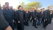 حضور عمار حکیم در مراسم تشییع قائد امت در نجف اشرف