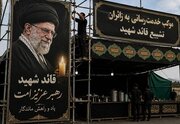 ارادت بچه های مسجدی در مسیر تشییع قائد شهید