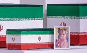 طواف پیکر شهیده زهرا همراه تابوت پدربزرگ