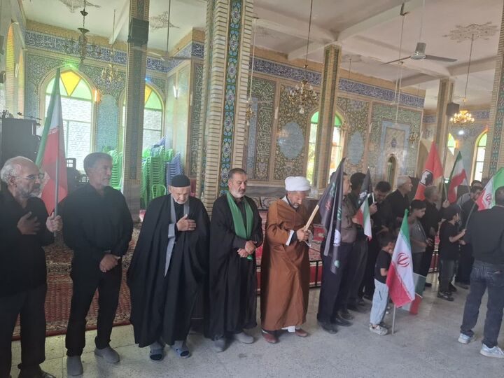 پیاده روی جاماندگان تشییع آقای شهید ایران، با حضور هیئت های مذهبی در روستای انجدان برگزار شد