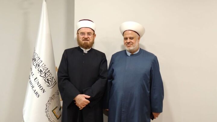 دیدار هماهنگ‌کننده کل جبهه عمل اسلامی لبنان با رئیس اتحادیه جهانی علمای مسلمان
