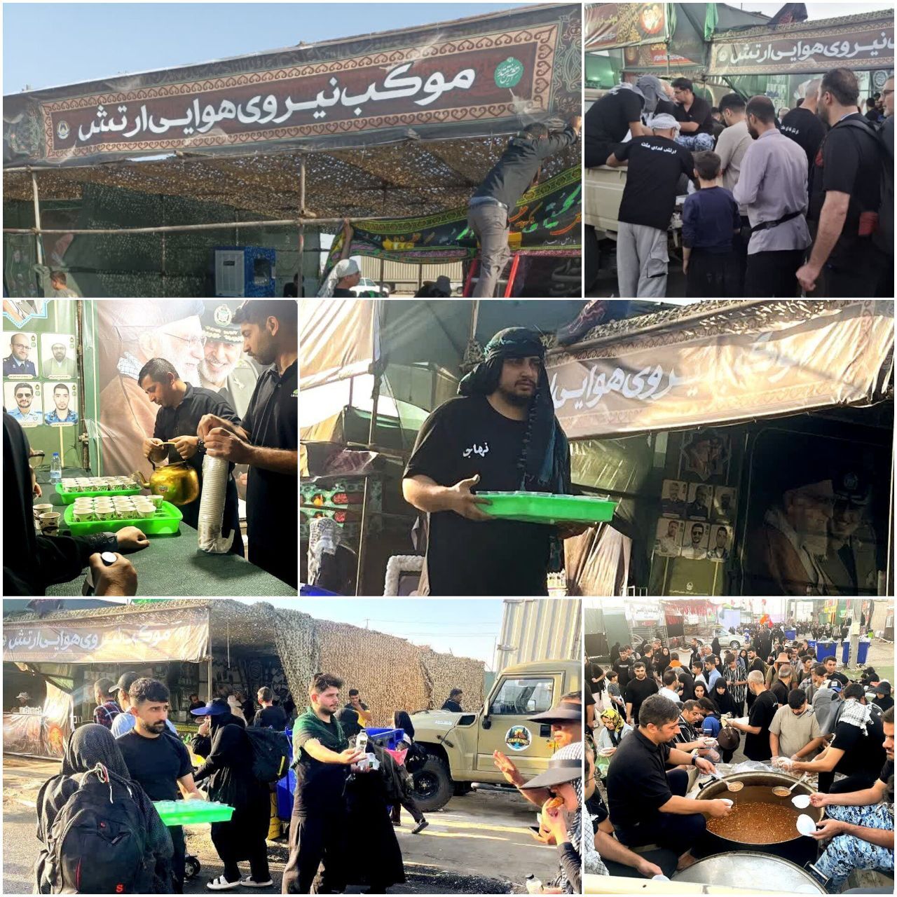 خدمت رسانی شبانهروزی موکبهای نیروی هوایی ارتش در مرز مهران