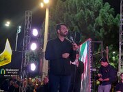 اجرای زنده رجز «حرم ما» توسط علی‌اکبر حائری در اجتماع شبانه مردم کرمان
