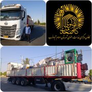 نخستین محموله نذورات کانون خدمت رضوی اسلام‌آباد غرب به موکب امام رضا(ع) در مرز خانقین رسید