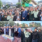 پیکر شهید سینا سیاه نژاد در شهرستان صومعه سرا تشییع شد