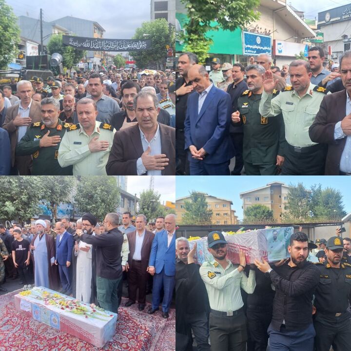 پیکر شهید سینا سیاه نژاد در شهرستان صومعه سرا تشییع شد