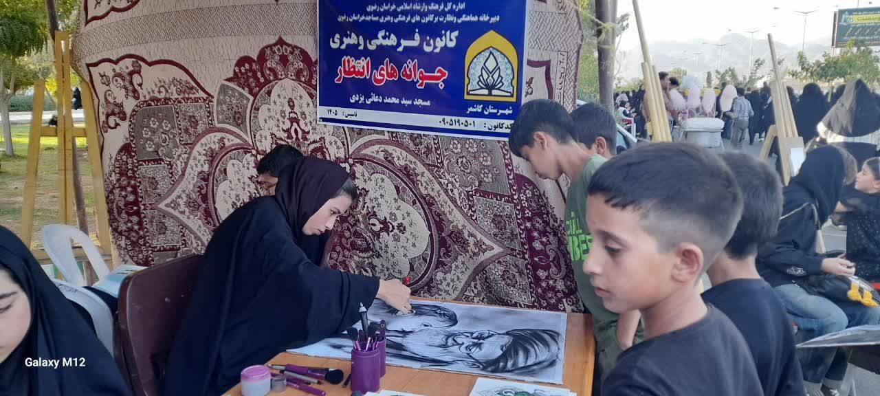 برپایی موکب کانون‌های فرهنگی مساجد کاشمر در پیاده‌روی «حرم تا حرم» جاماندگان حسینی