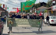 آسمان سنگر در سوگ دو خورشید / دسته عزاداری از حوزه مقاومت تا مزار شهدا برپا شد