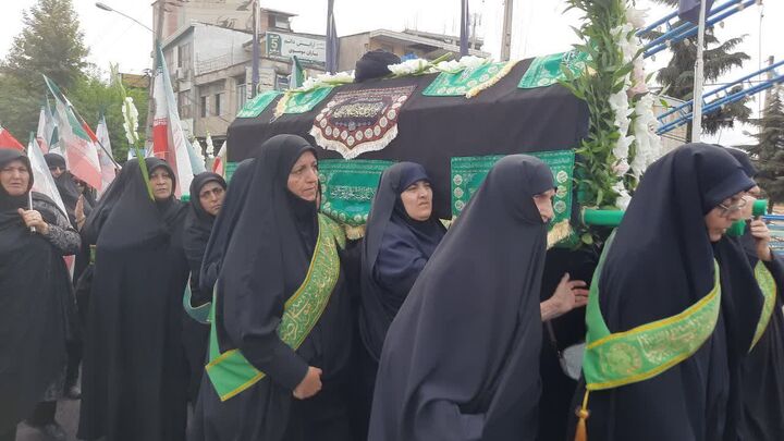 تشییع نمادین جاماندگان حرم رضوی در نکا و داغ شهادت خورشید ولایت